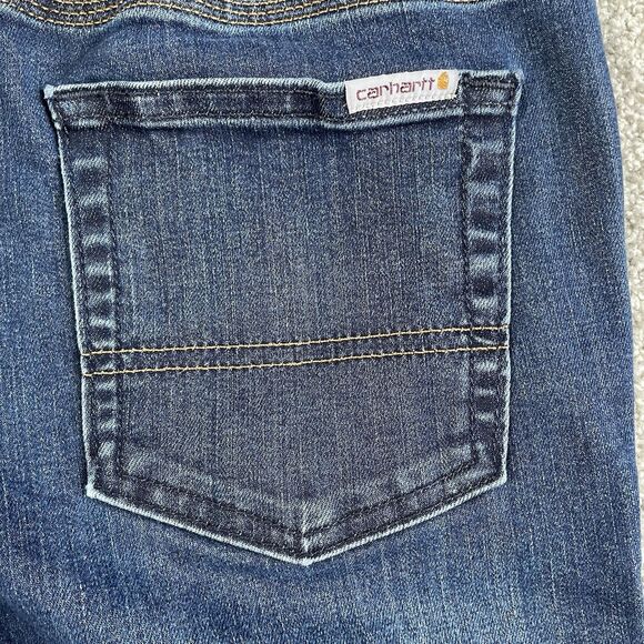 CARHARTT Nyona Women's Slim Fit Denim Jean Bermuda Shorts Stretch Blue Size 2 - Picture 3 of 11